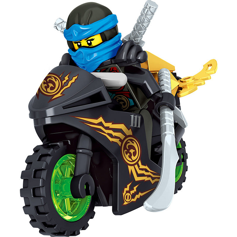 31050 Enter the Ninjanomicon Masters of Spinjitzu Cartoon Game Ninja Minifigures Building Blocks Jay Zane Kal Lloyd Niya Cole Action Motorcycle Mini Figures Assemble MOC DIY Weapon Sword Game Bricks Educational Toys Gift for Children Boys Kids