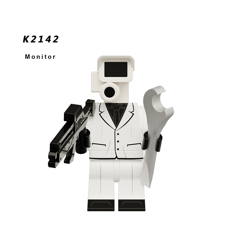 K2141-2143 Web Anime Series Monitor Minifigs Building Blocks Sound Man TV Person Weapon Gun Swords Chainsaw Toys Boys