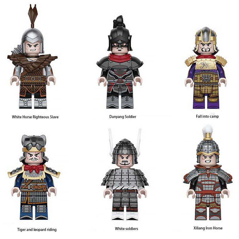 Decool 20337-20342 MOC Military Three Kingdoms Hero Minifigures Building Blocks Medieval Knights Soldiers Weapon Helmet Horses Children Toy