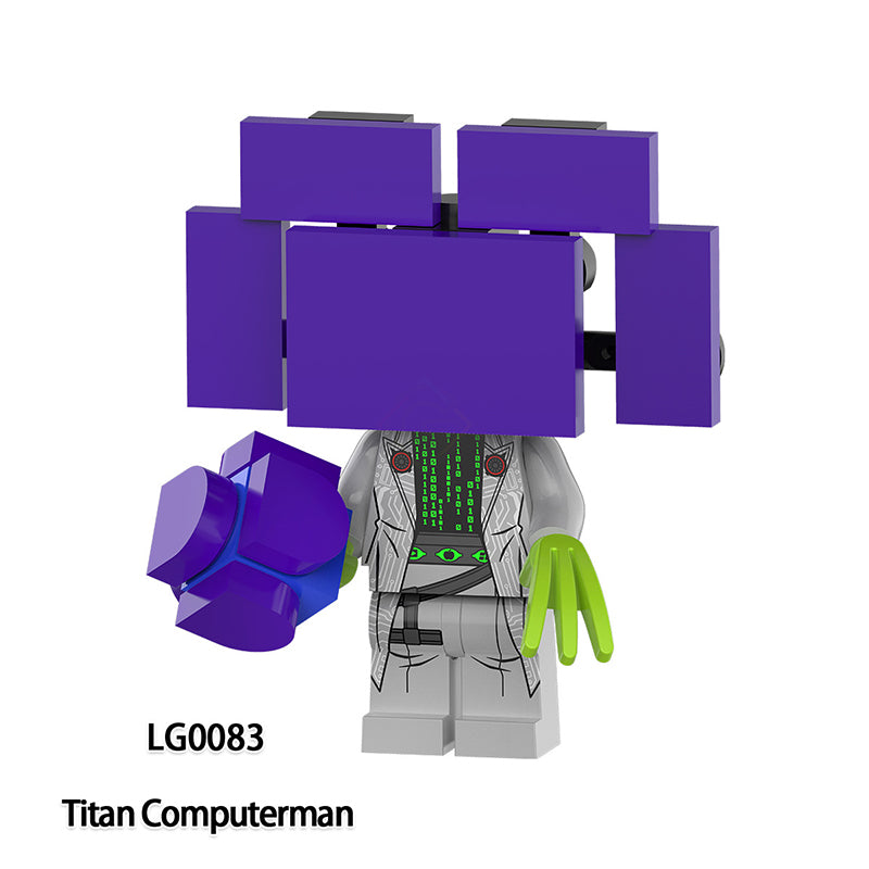 LG1012 Web Anime Series Titan Clockman Minifigs Building Blocks Sound Titan Computerman Weapon Gun Swords Chainsaw Toys Boys