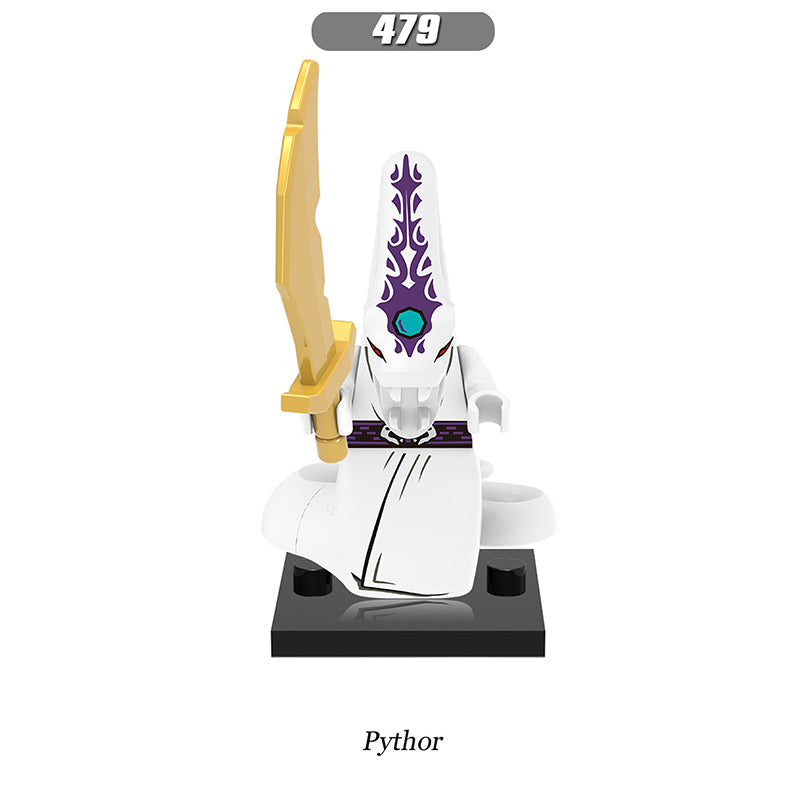 X0143 Enter the Ninjanomicon Masters of Spinjitzu Cartoon Game Minifigures Building Blocks Pythor Jay Kai Lloyd Kozu Cole Zane Nya Action Mini Figures Assemble Bricks Educational Toys for Children Boys