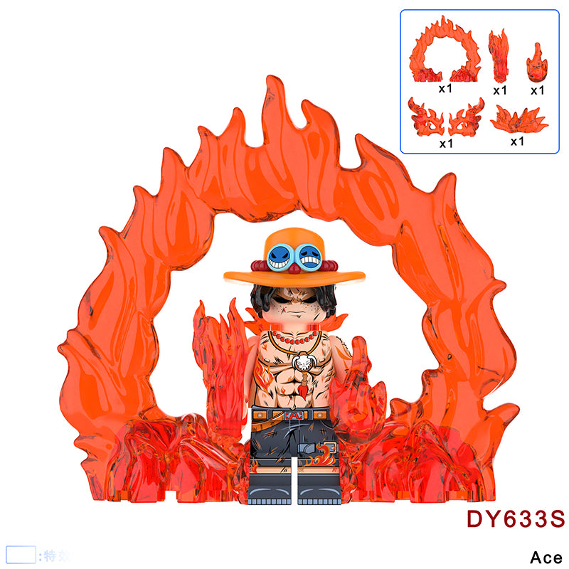 DY633S Animation One Piece Nami Luffy Nico Robin Minifigs Assembling Action Figures Ace Building Blocks Children Toys Gifts