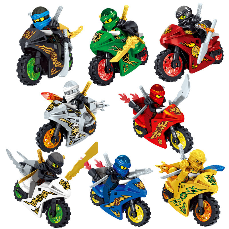 31050 Enter the Ninjanomicon Masters of Spinjitzu Cartoon Game Ninja Minifigures Building Blocks Jay Zane Kal Lloyd Niya Cole Action Motorcycle Mini Figures Assemble MOC DIY Weapon Sword Game Bricks Educational Toys Gift for Children Boys Kids