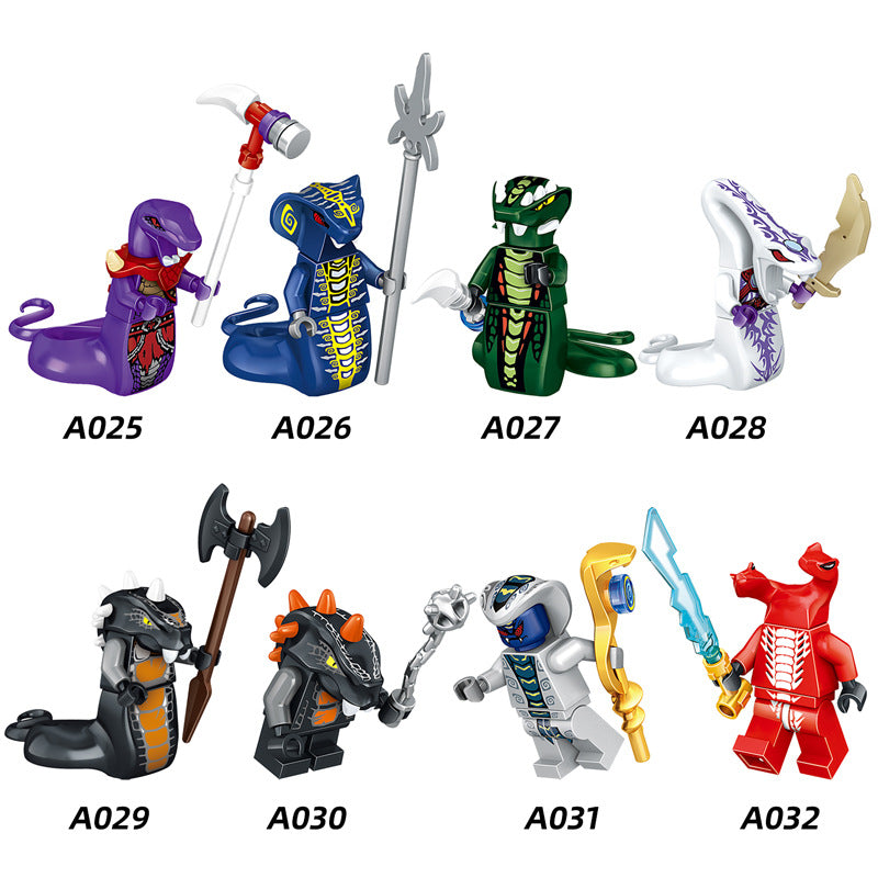 A025-032 Enter the Ninjanomicon Masters of Spinjitzu Cartoon Game Minifigures Building Blocks Chop'Rai Snake Chokun Action Mini Figures Assemble DIY Bricks Educational Toys Gift for Children