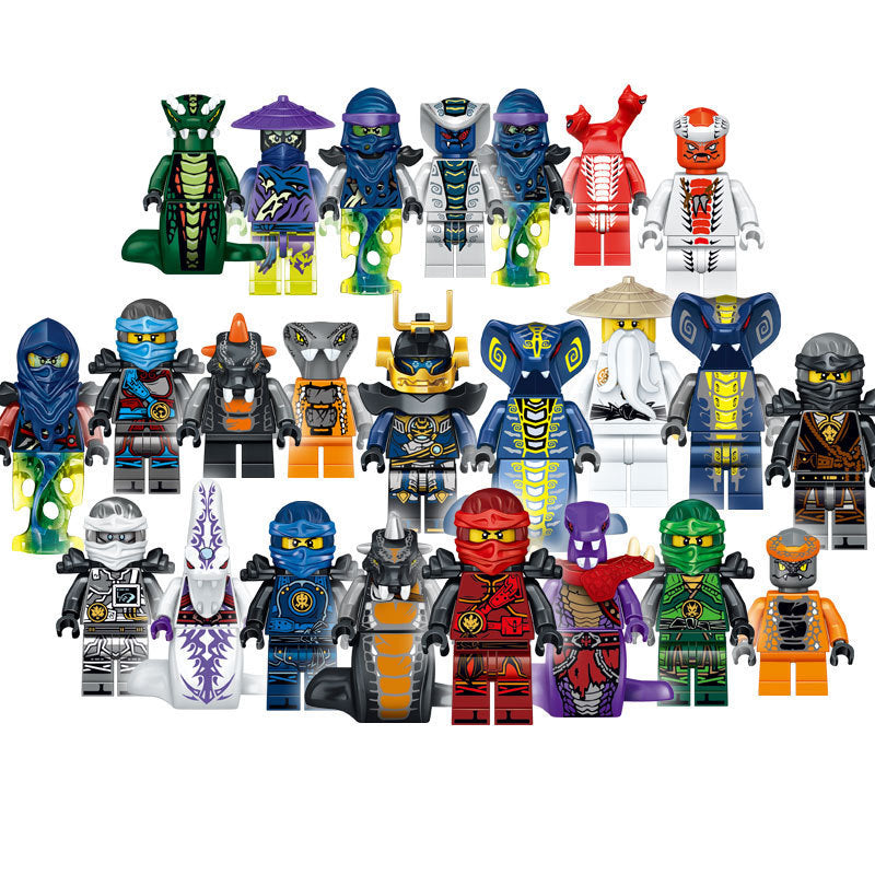 31035 Enter the Ninjanomicon Masters of Spinjitzu Cartoon Game Minifigures Building Blocks 24 pcs Set Ninja Jay Zane Kal Lloyd Niya Cole Master Wu Mini Figures Assemble MOC DIY Weapon Game Bricks Educational Toys Gift for Children Boys Kids