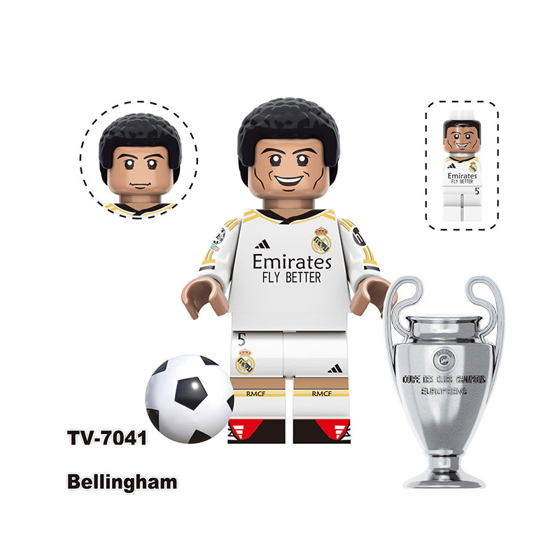 TV6506 Football Star Bellingham Griezman Harry Kane Anime Minifigs Building Blocks WorldMessi Boys Toys Gifts Children Compatible
