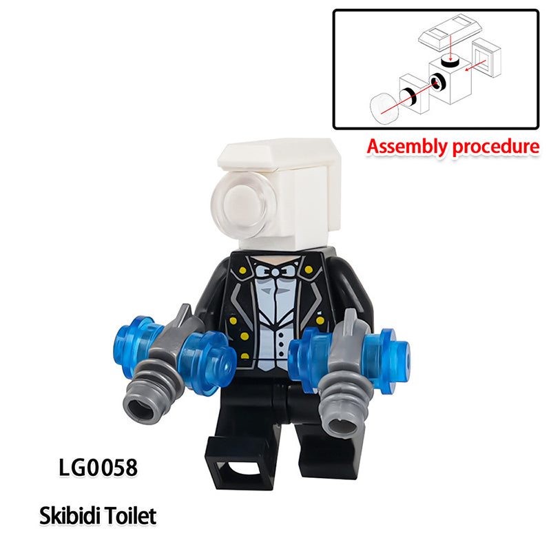 LG1008 Web Anime Series Monitor Minifigs Building Blocks Sound Man TV Person Weapon Gun Swords Chainsaw Toys Boys