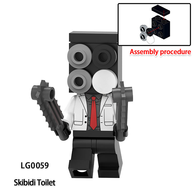 LG1008 Web Anime Series Monitor Minifigs Building Blocks Sound Man TV Person Weapon Gun Swords Chainsaw Toys Boys