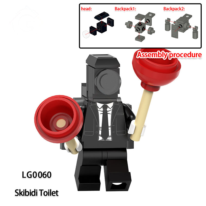 LG1008 Web Anime Series Monitor Minifigs Building Blocks Sound Man TV Person Weapon Gun Swords Chainsaw Toys Boys