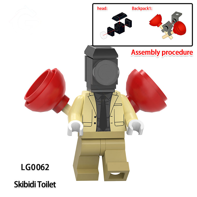 LG1008 Web Anime Series Monitor Minifigs Building Blocks Sound Man TV Person Weapon Gun Swords Chainsaw Toys Boys