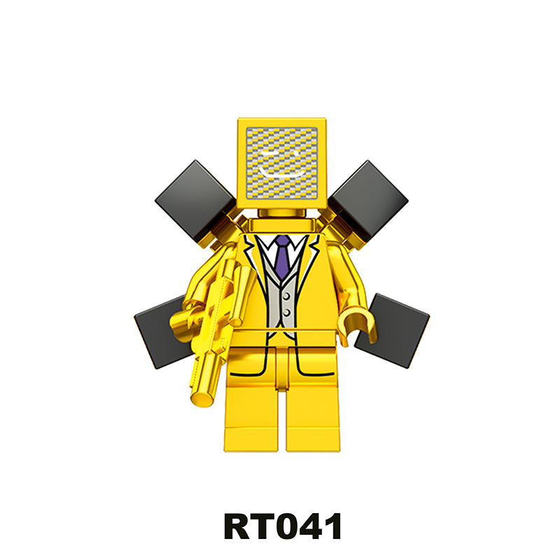 RT037-044 Web Anime Toilet Man Series Minifigs Building Blocks Audio Man TV Man Monitor Man Compatible Children Gifts Toys Boys