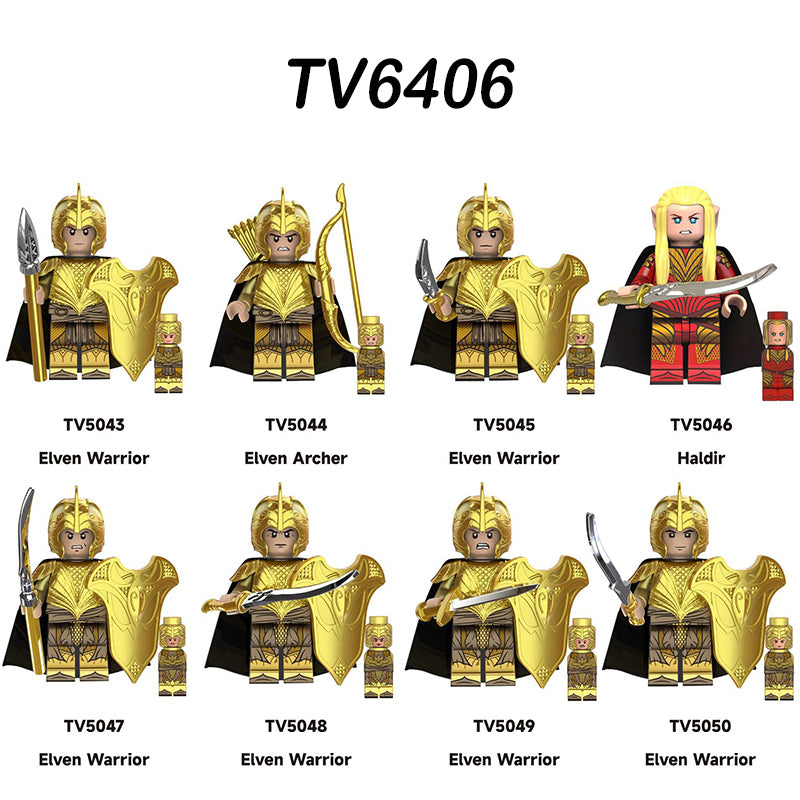 TV6406 Medieval The Lord Of Rings Nordo Elf Warrior Action Figures Haldir Building Blocks Soliders Weapon Toys Children Gifts