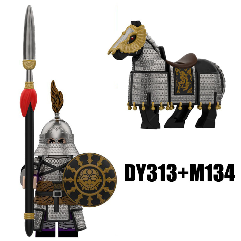 DY313 M134 Ancient Historical Figures Tiefutu Armor Shield Infantry Accessories Building Blocks Xuanjia Horse Minifig Gift Toy