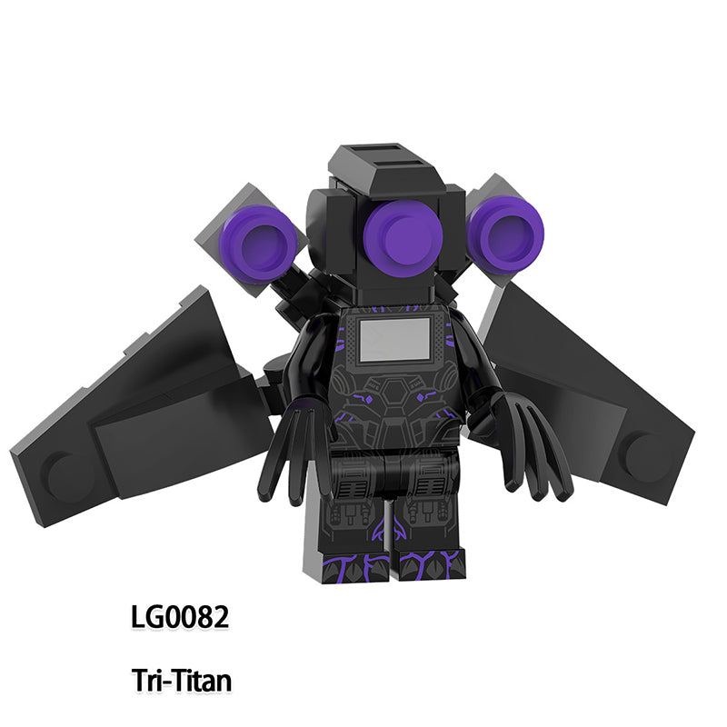 LG1012 Web Anime Series Titan Clockman Minifigs Building Blocks Sound Titan Computerman Weapon Gun Swords Chainsaw Toys Boys