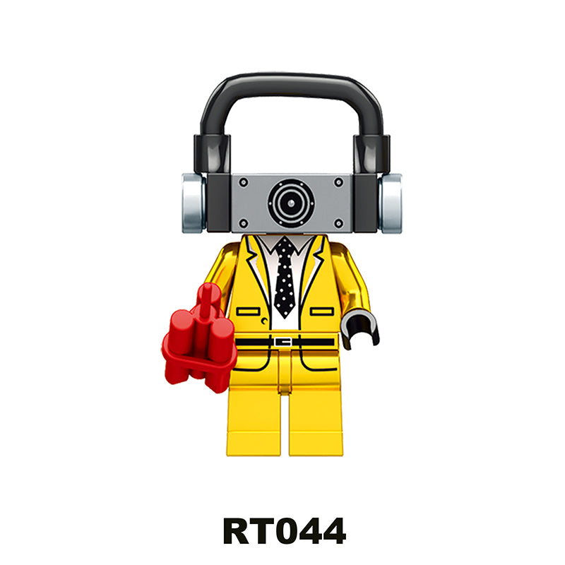 RT037-044 Web Anime Toilet Man Series Minifigs Building Blocks Audio Man TV Man Monitor Man Compatible Children Gifts Toys Boys