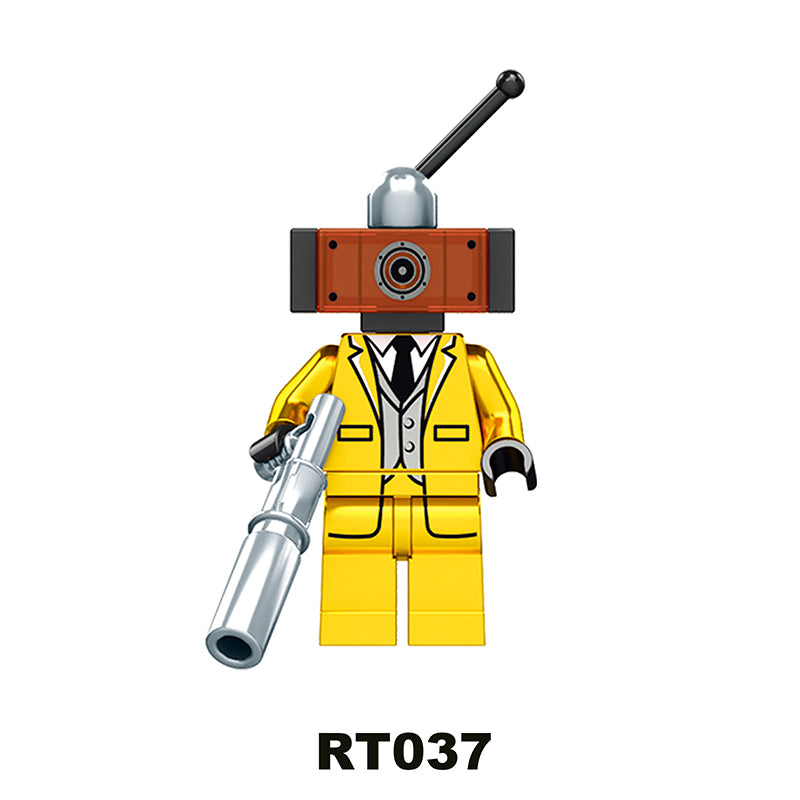 RT037-044 Web Anime Toilet Man Series Minifigs Building Blocks Audio Man TV Man Monitor Man Compatible Children Gifts Toys Boys