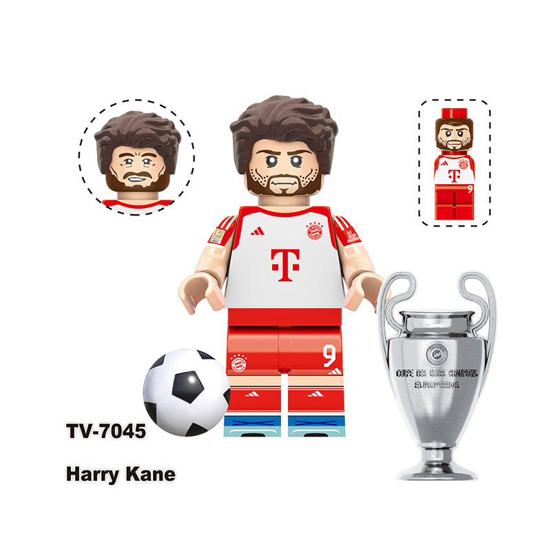 TV6506 Football Star Bellingham Griezman Harry Kane Anime Minifigs Building Blocks WorldMessi Boys Toys Gifts Children Compatible