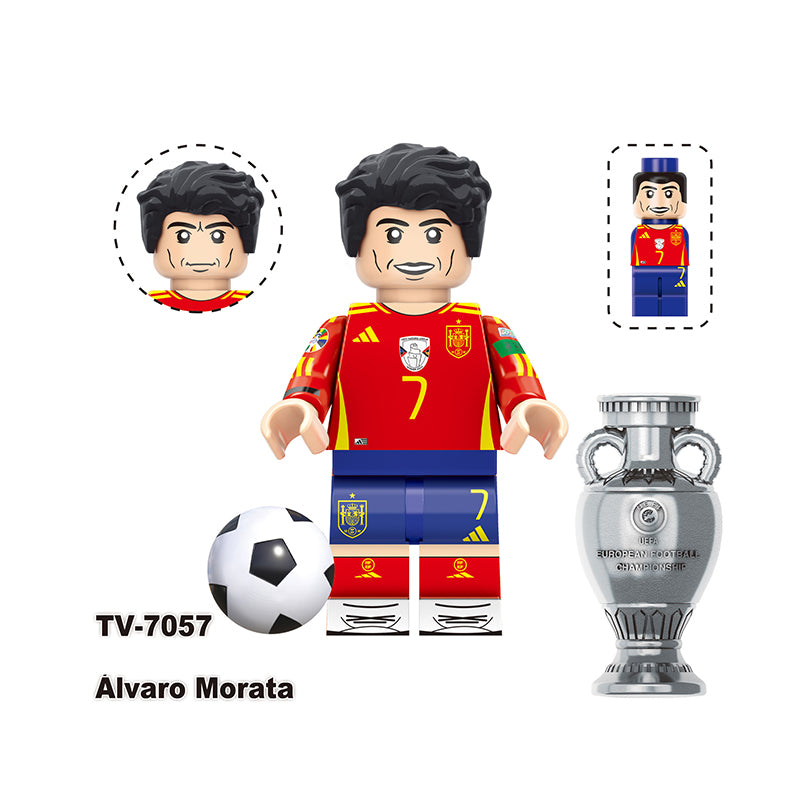 TV6507 Football Star Virgil Van Dijk Toni Kroos Anime Minifigs Building Blocks Bellingham Alvaro Morata Boys Toys Gifts Children