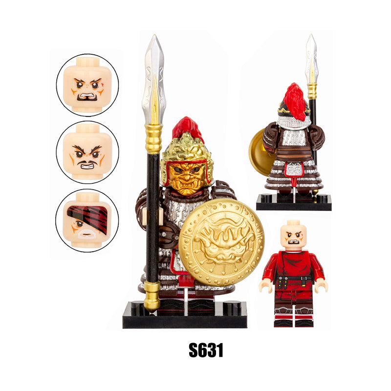 S101-103 S631-633 Ancient Historical Figures Song Dynasty Lance Armor Shield Infantry Accessories Building Blocks Xuanjia Minifig Gift Toy