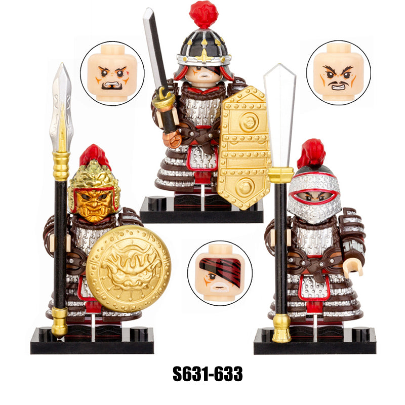 S101-103 S631-633 Ancient Historical Figures Song Dynasty Lance Armor Shield Infantry Accessories Building Blocks Xuanjia Minifig Gift Toy