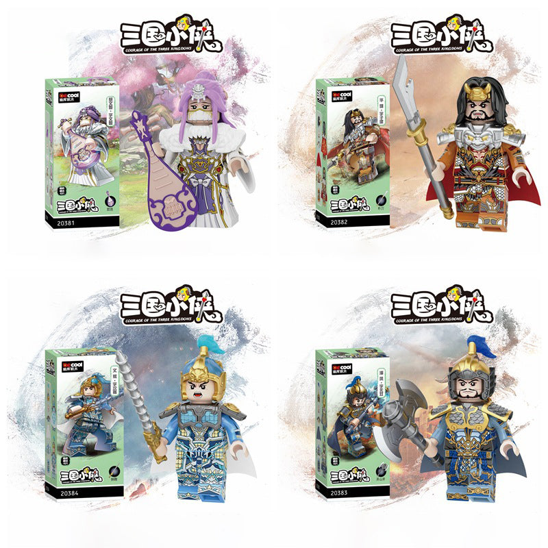 Decool 20381-20384 Three Kingdoms Soldier Cai Wenji Hua Xiong Building Blocks Army Action Figures Minifigs Weapons Legion Kids Gifts Toys