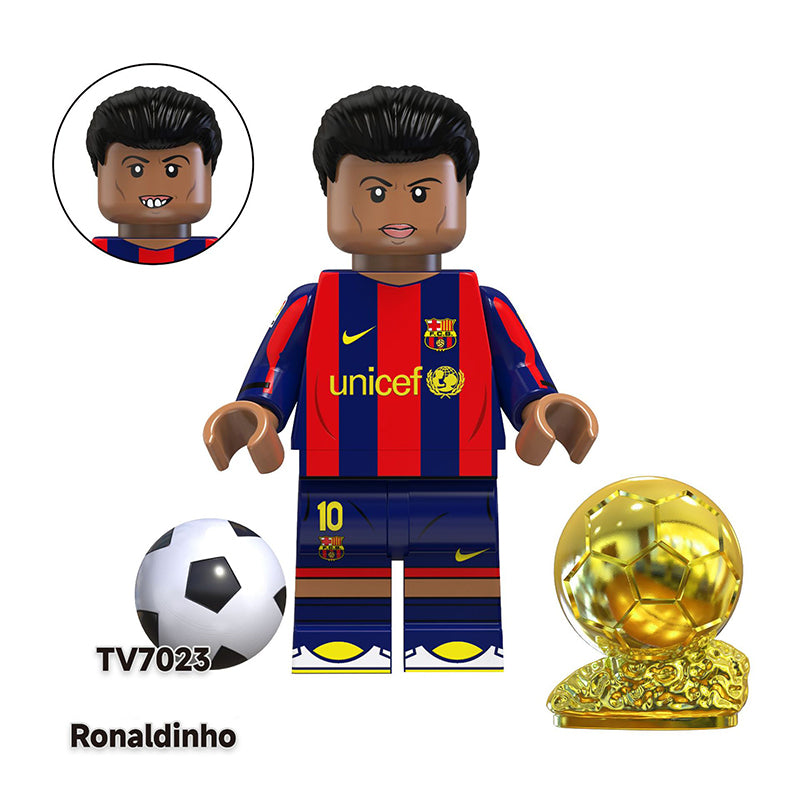 TV6503 Football Players Star Leo Messi Neymar Anime Minifigs Building Blocks World Cup Luis Suarez Cartoon Boys Toys Gifts Children