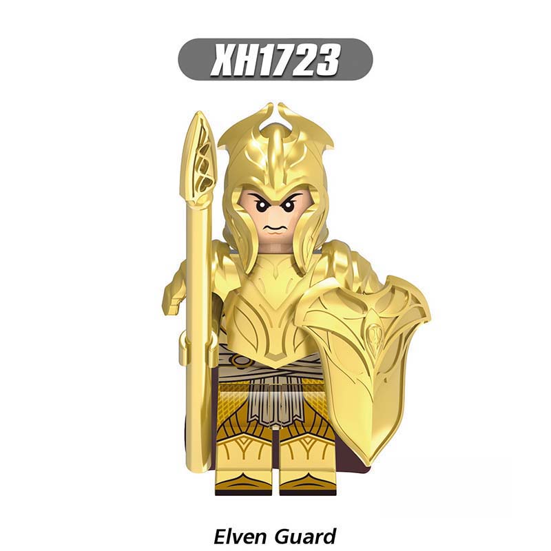 X0315 Lord of the Rings LOTR Hobbit Minifigure Building Blocks Medieval Military Elven Guard Elven Archer Elven Warrior Action Mini Figures Assemble MOC DIY Shield Armor Weapon Sword Bricks Educational Toys Gift for Children Boys Kids