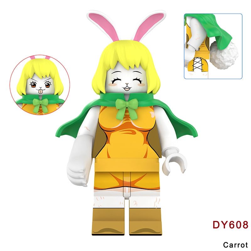 DY607-633 Luffy Ace Anime Rabbit Luffy Sanji Minifig Action Figures Building Blocks Hot Educational Cartoon Toys Children Gifts