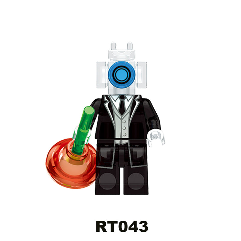 RT037-044 Web Anime Toilet Man Series Minifigs Building Blocks Audio Man TV Man Monitor Man Compatible Children Gifts Toys Boys