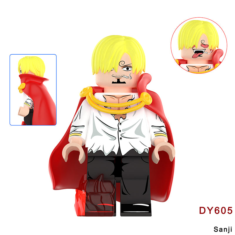 DY605-634 Animation One Piece Nika Luffy Sanji Ace Minifigs Assembling Action Figures Yamato Perona Building Blocks Children Toys