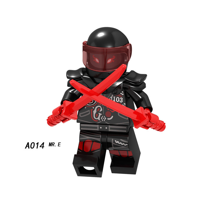 A009-016 Enter the Ninjanomicon Masters of Spinjitzu Cartoon Game Minifigures Building Blocks Snake Jaguar Luke Cunningham Ultra Violet Hutchins Chopper Maroon MR.E Misako Garmaoon Action Mini Figures Assemble DIY Bricks Educational Toy