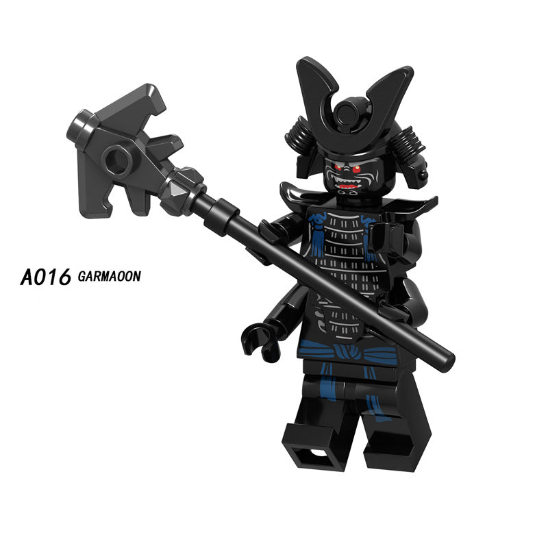A009-016 Enter the Ninjanomicon Masters of Spinjitzu Cartoon Game Minifigures Building Blocks Snake Jaguar Luke Cunningham Ultra Violet Hutchins Chopper Maroon MR.E Misako Garmaoon Action Mini Figures Assemble DIY Bricks Educational Toy
