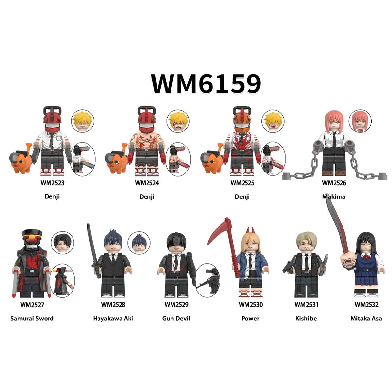 WM6159 Chainsaw Man Building Block Toy Set Denji Kishibe