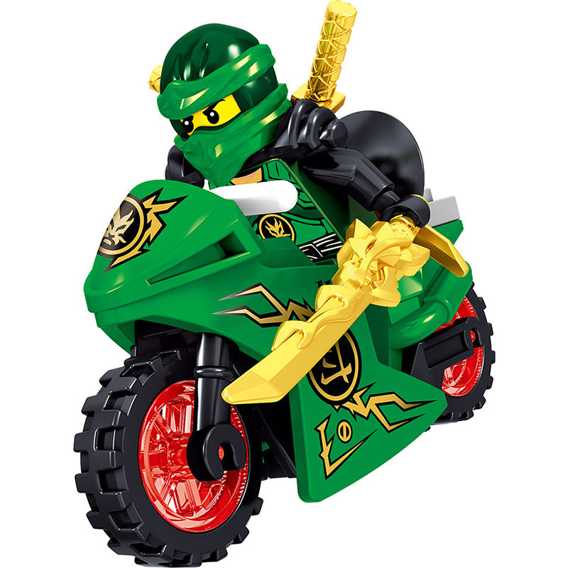 31050 Enter the Ninjanomicon Masters of Spinjitzu Cartoon Game Ninja Minifigures Building Blocks Jay Zane Kal Lloyd Niya Cole Action Motorcycle Mini Figures Assemble MOC DIY Weapon Sword Game Bricks Educational Toys Gift for Children Boys Kids