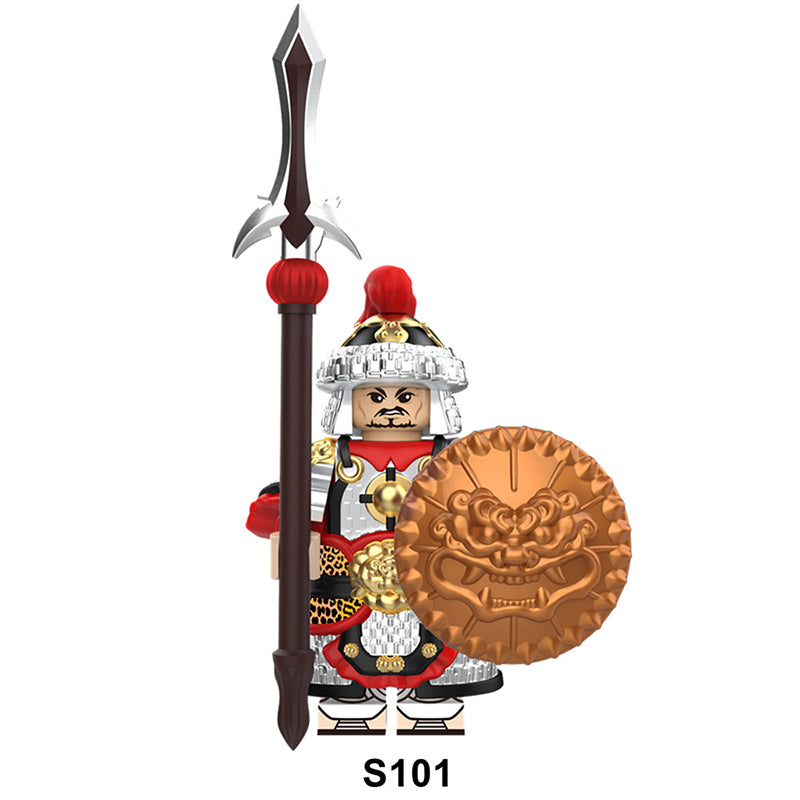 S101-103 S631-633 Ancient Historical Figures Song Dynasty Lance Armor Shield Infantry Accessories Building Blocks Xuanjia Minifig Gift Toy