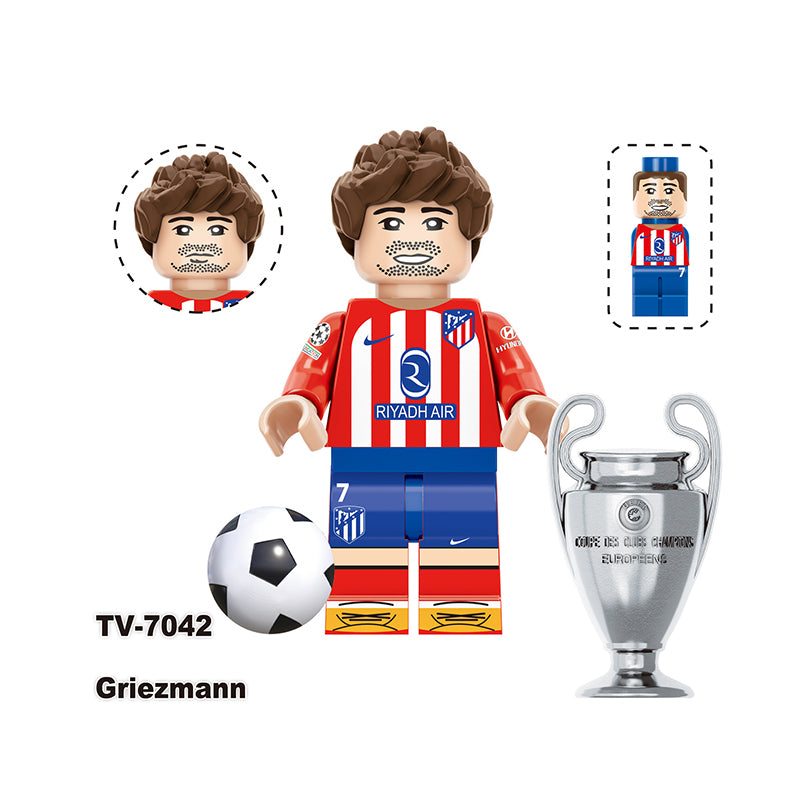 TV6506 Football Star Bellingham Griezman Harry Kane Anime Minifigs Building Blocks WorldMessi Boys Toys Gifts Children Compatible