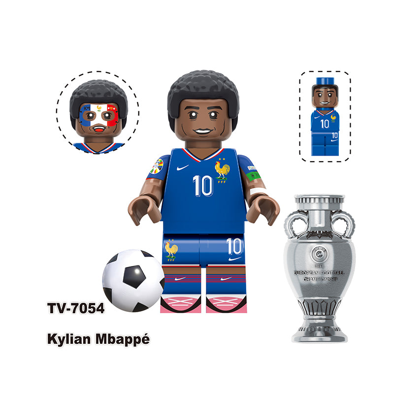 TV6507 Football Star Virgil Van Dijk Toni Kroos Anime Minifigs Building Blocks Bellingham Alvaro Morata Boys Toys Gifts Children