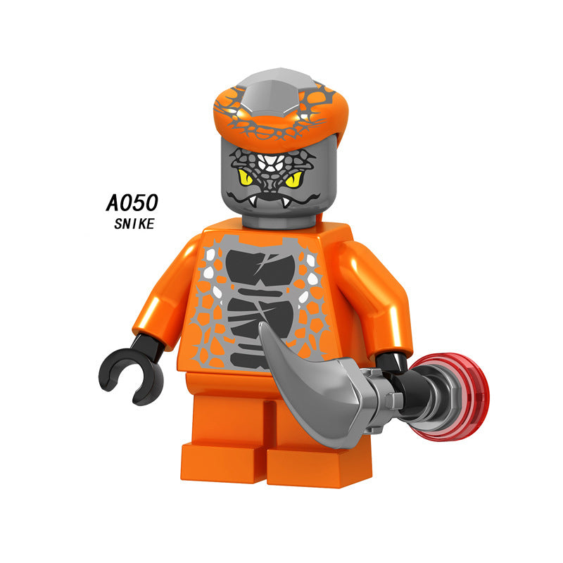A049-056 Enter the Ninjanomicon Masters of Spinjitzu Cartoon Game Minifigures Building Blocks Slithraa Snike Chokun Snappa Lord Garmadon Master Wu Four Eyes Shark Army Jelly Action Mini Figures Assemble MOC DIY Weapon Sword Game Bricks Educational Toys