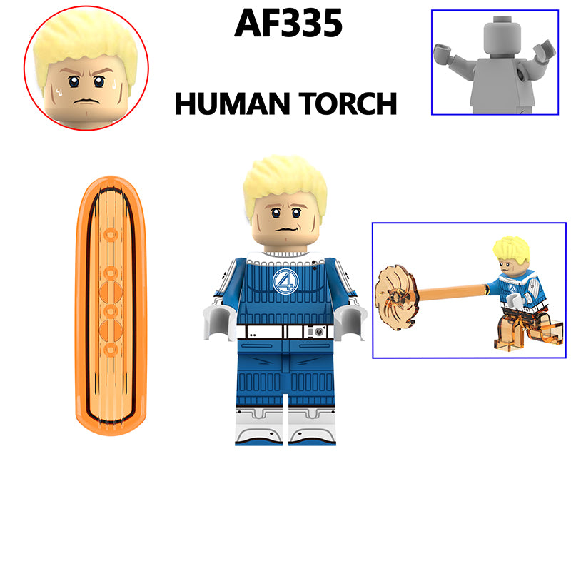 AF333-341 Movie DC Fantastic Four Mister Fantastic Minifigs Action Figure Sliver Surfer Building Blocks Annihilus Children Gifts Toys