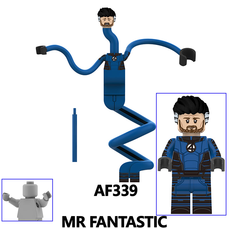 AF333-341 Movie DC Fantastic Four Mister Fantastic Minifigs Action Figure Sliver Surfer Building Blocks Annihilus Children Gifts Toys