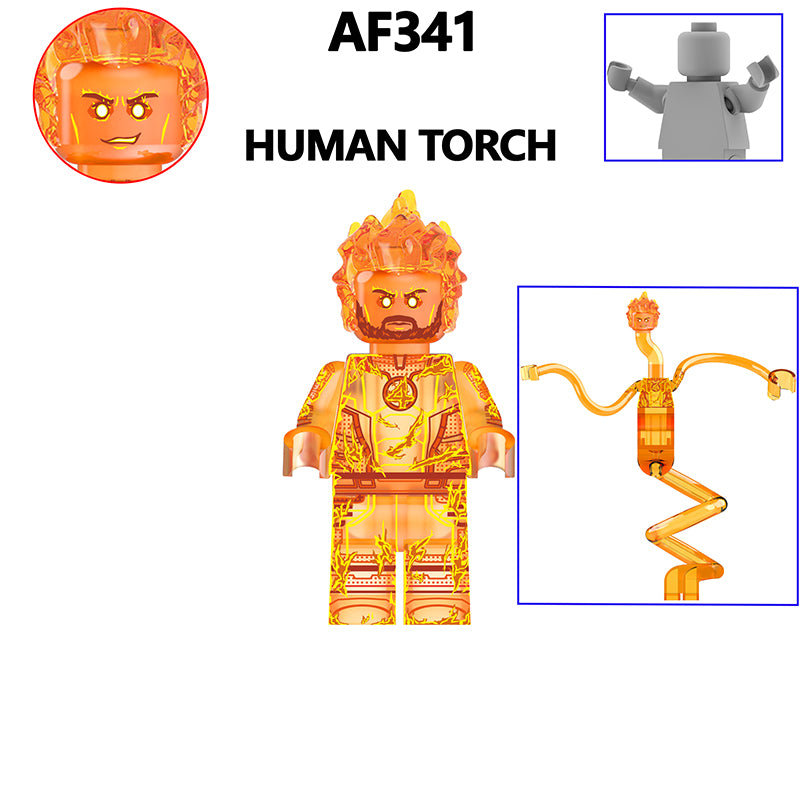 AF333-341 Movie DC Fantastic Four Mister Fantastic Minifigs Action Figure Sliver Surfer Building Blocks Annihilus Children Gifts Toys
