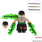 DY603-627 DY606 One Piece Roronoa Zoro Assembling Sword Hero Action Figures Pirate Hunter Minifigs Building Blocks Children Toys Gifts