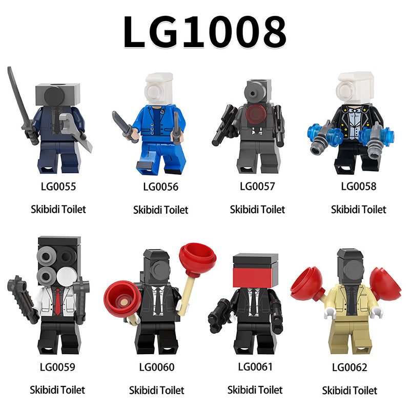 LG1008 Web Anime Series Monitor Minifigs Building Blocks Sound Man TV Person Weapon Gun Swords Chainsaw Toys Boys