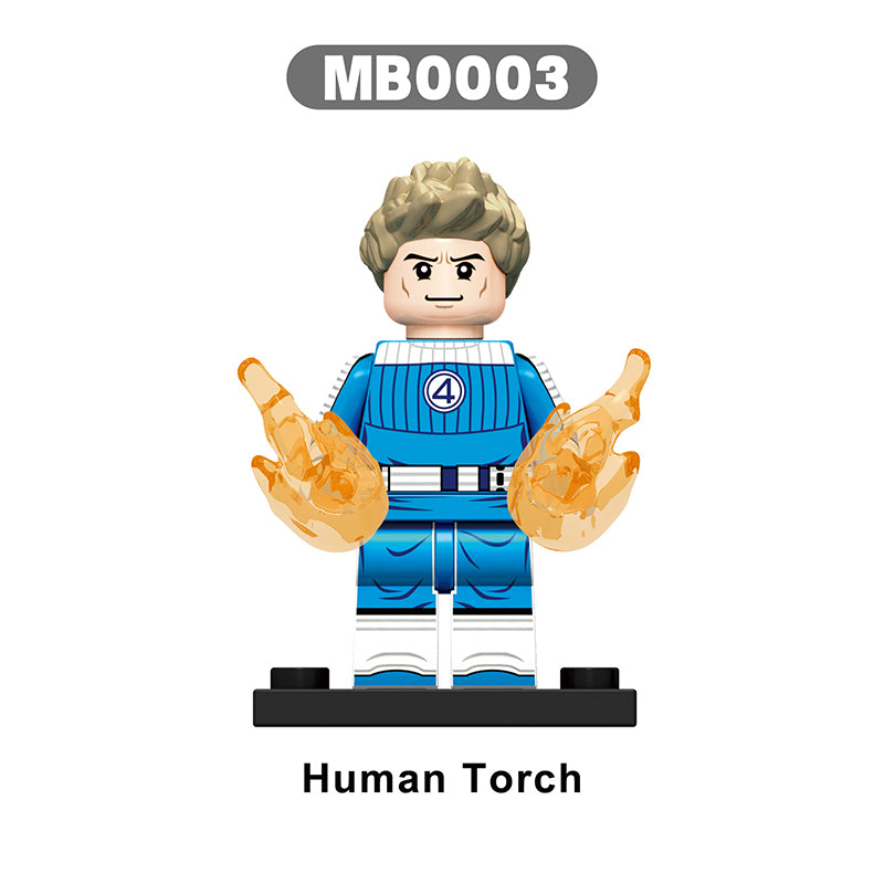MB0001-0005 Marvel DC Fantastic Four Mister Fantastic Minifigs Action Figure Human Torch Building Blocks Annihilus Children Gifts Toys