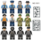 1611 Police Officers Figures - Law Enforcement Set (12 pcs)