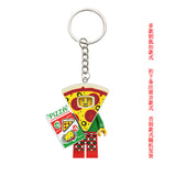 Burgundy Pizza Man Keychain