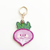 Purple Carrot Leather Charm: Uniquely Vibrant