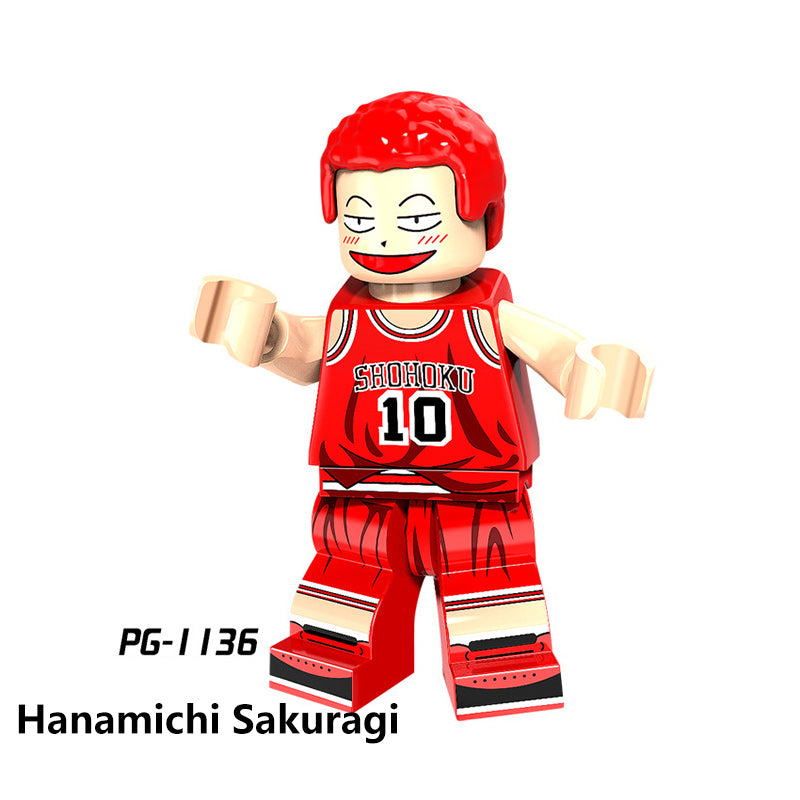 PG8092 Japanese Anime Slam Dunk Hanamichi Sakuragi Building Blocks Haruko Akagi Basketball Haruko Akagi Minifigs Children Gifts Toys