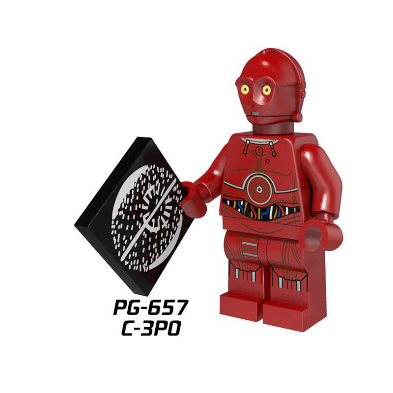 PG653 PG657-661 American Science Star Wars Series Jedi Knight Minifigs C-3PO Building Blocks Assembled Lightsaber Weapon Boy Toy Kids Gifts
