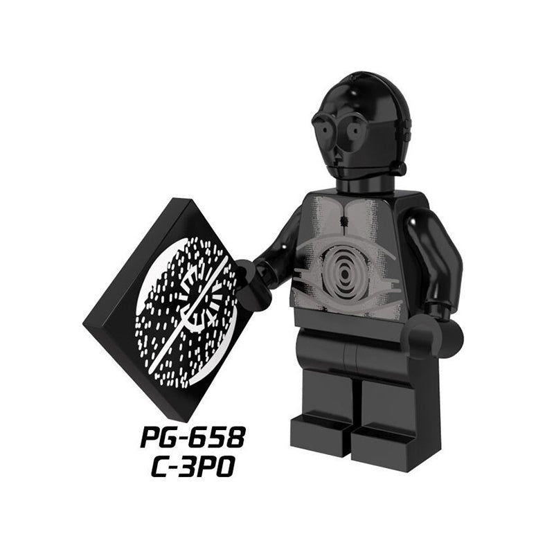 PG653 PG657-661 American Science Star Wars Series Jedi Knight Minifigs C-3PO Building Blocks Assembled Lightsaber Weapon Boy Toy Kids Gifts